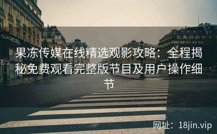 果冻传媒在线精选观影攻略：全程揭秘免费观看完整版节目及用户操作细节